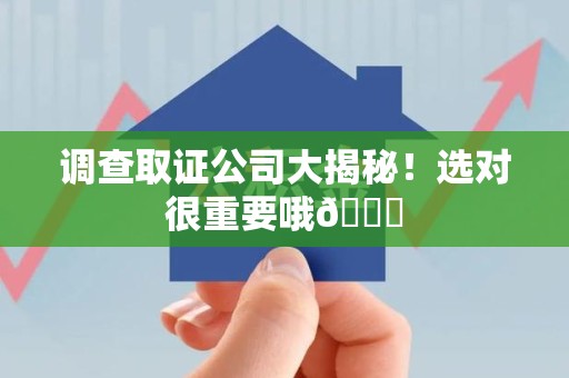 惠安调查取证公司大揭秘！选对很重要哦😎