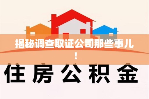 惠安揭秘调查取证公司那些事儿！