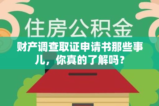 惠安财产调查取证申请书那些事儿，你真的了解吗？
