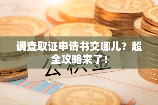 惠安调查取证申请书交哪儿？超全攻略来了！
