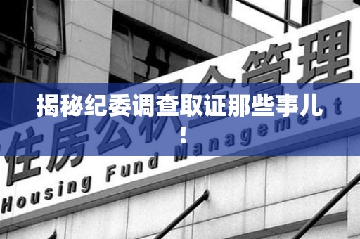 惠安揭秘纪委调查取证那些事儿！
