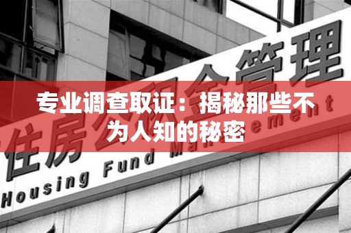 惠安专业调查取证：揭秘那些不为人知的秘密