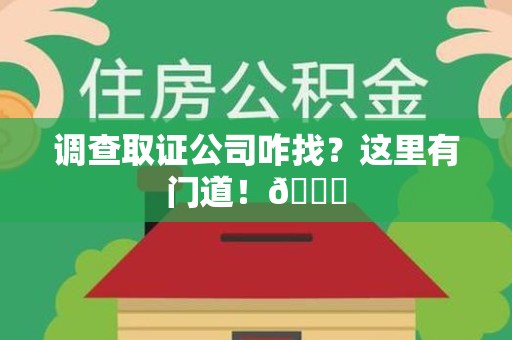 惠安调查取证公司咋找？这里有门道！😎