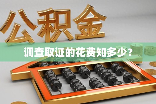 惠安调查取证的花费知多少？